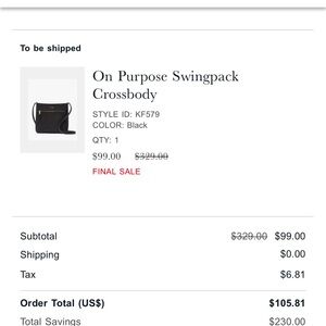 Black Kate Spade purse. NWT. I wanted a smaller one and I can’t return it.